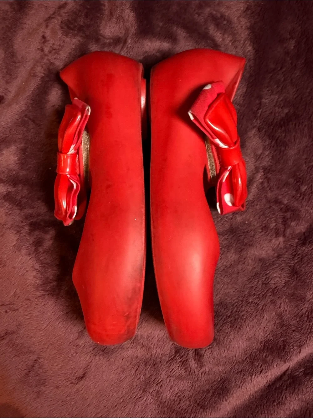 Mini Melissa Red Minnie Bow Mary Jane Flats